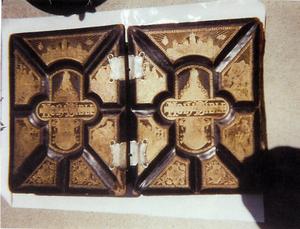 Primary view of object titled 'Wooden Bible Cover'.