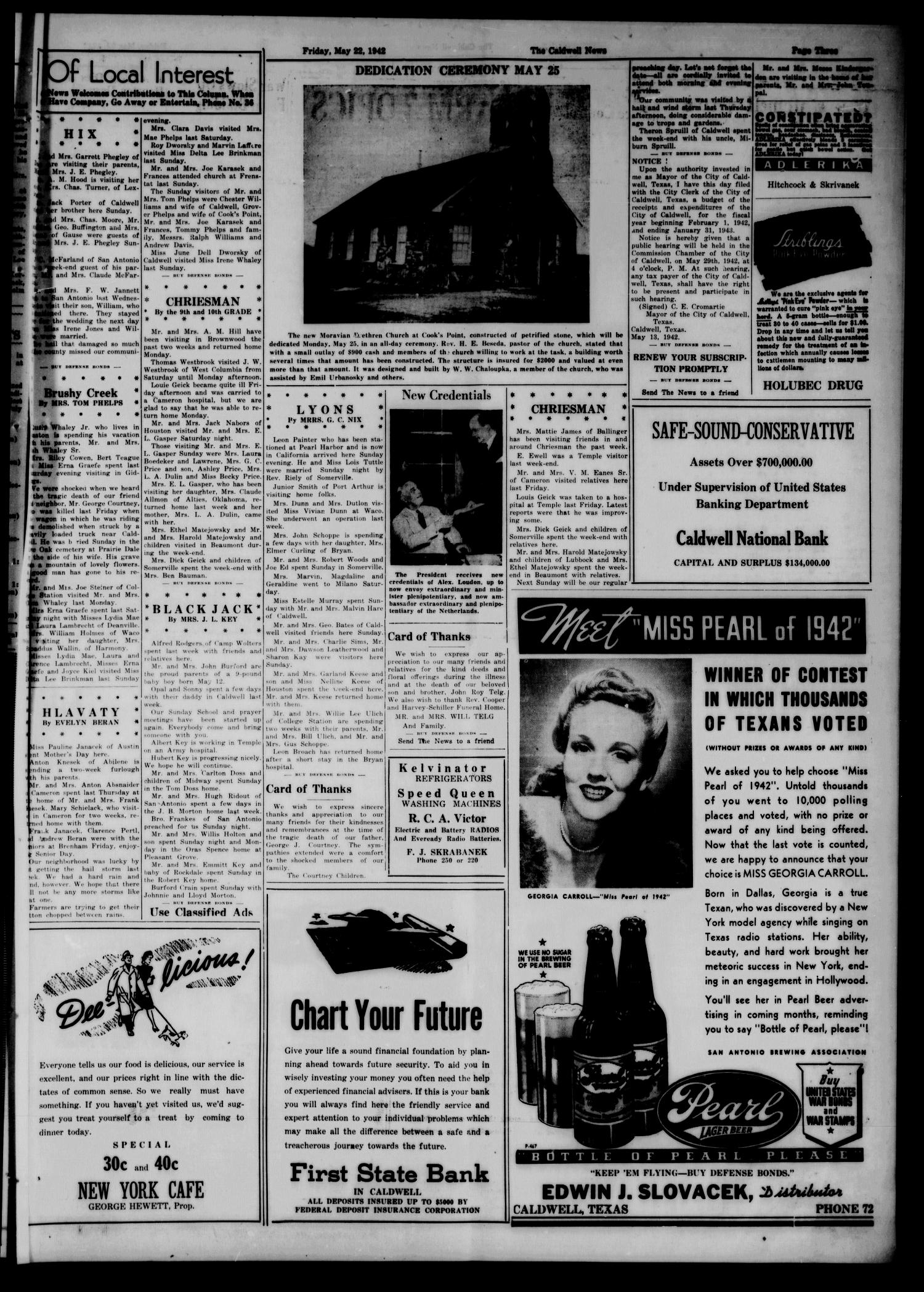 The Caldwell News and The Burleson County Ledger (Caldwell, Tex.), Vol. 56, No. 45, Ed. 1 Friday, May 22, 1942
                                                
                                                    [Sequence #]: 3 of 6
                                                