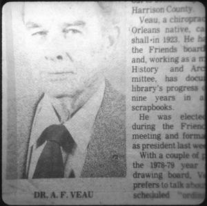 [Dr. A. F. Veau, Marshall Public Library Supporter]
