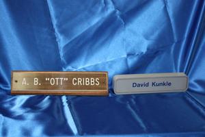 [Image of Arlington Police Chief "Ott" Cribbs and Police Chief David Kunkle's name plates]