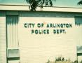 Photograph: [Arlington Police Station, 717 W. Main Street, building name close-up]