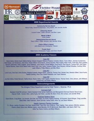 Primary view of object titled '[Arlington Police Department Annual Awards Ceremony program, 2009, page 4]'.