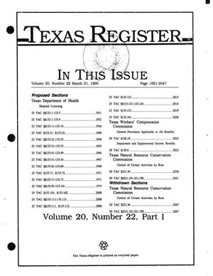 Texas Register, Volume 20, Number 22, Part I, Pages 1921-2047, March 21, 1995