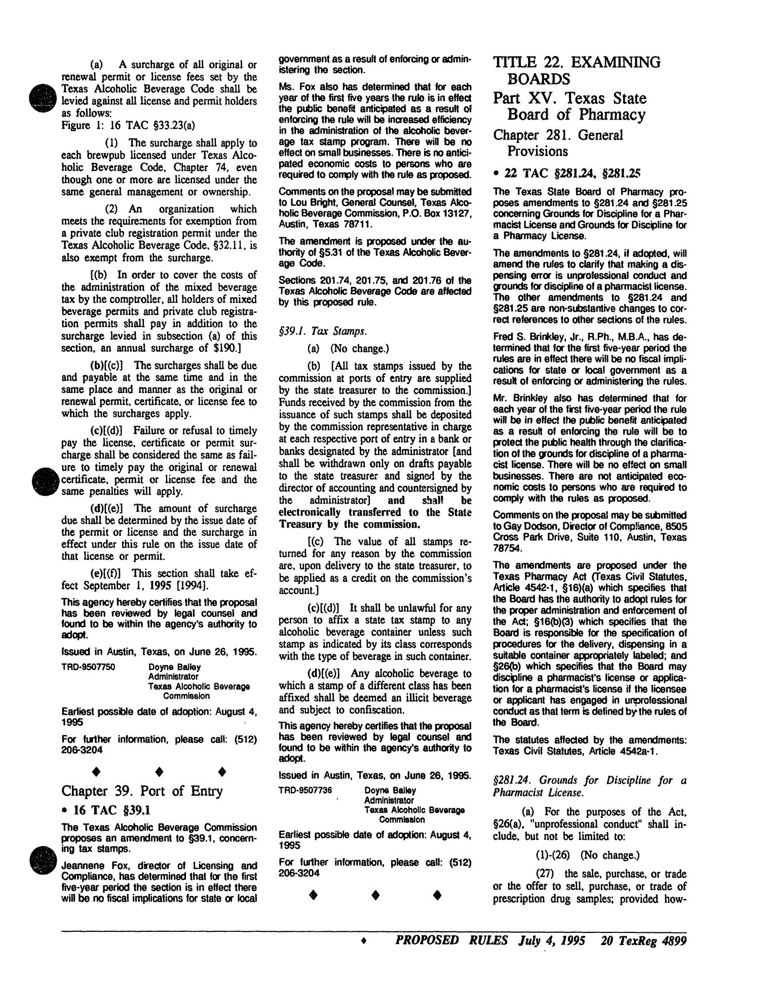 Texas Register, Volume 20, Number 51, Pages 4883-4959, July 4, 1995
                                                
                                                    4899
                                                
