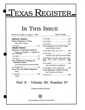 Texas Register, Volume 20, Number 57, Part II, Pages 5775-5824, August 1, 1995