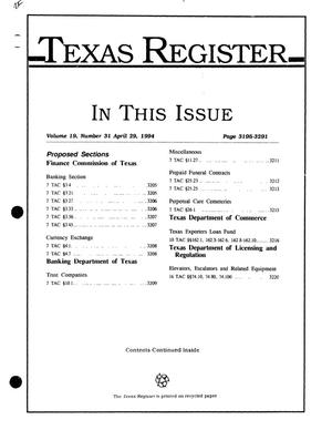 Texas Register, Volume 19, Number 31, Pages 3195-3291, April 29, 1994