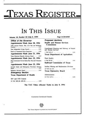 Primary view of object titled 'Texas Register, Volume 19, Number 50, Pages 5129-5269, July 5, 1994'.