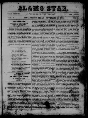 The Alamo Star (San Antonio, Tex.), Vol. 2, No. 12, Ed. 1 Tuesday, November 21, 1854
