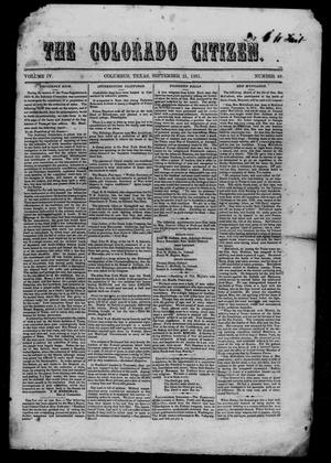 The Colorado Citizen (Columbus, Tex.), Vol. 4, No. 49, Ed. 1 Saturday, September 21, 1861