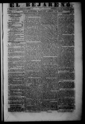 El Bejareño. (San Antonio, Tex.), Vol. 1, No. 6, Ed. 1 Saturday, April 14, 1855