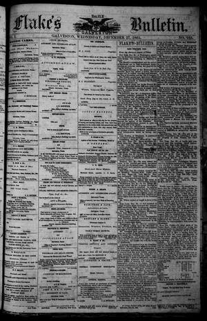 Primary view of object titled 'Flake's Daily Galveston Bulletin. (Galveston, Tex.), Vol. 1, No. 165, Ed. 1 Wednesday, December 27, 1865'.