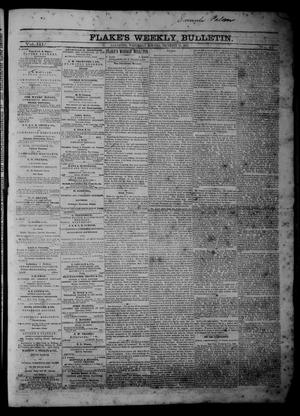 Primary view of Flake's Weekly Bulletin. (Galveston, Tex.), Vol. 3, No. 41, Ed. 1 Wednesday, December 13, 1865
