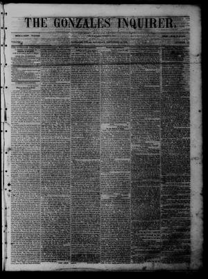 The Gonzales Inquirer (Gonzales, Tex.), Vol. 1, No. 15, Ed. 1 Saturday, September 10, 1853