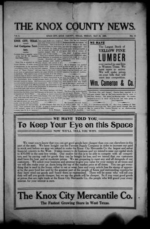 The Knox County News (Knox City, Tex.), Vol. 4, No. 19, Ed. 1 Friday, May 29, 1908