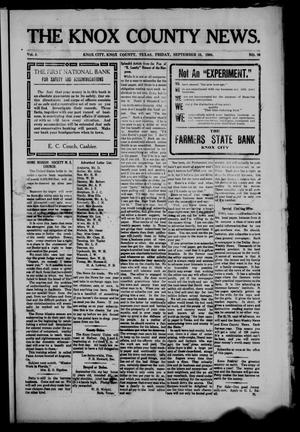 The Knox County News (Knox City, Tex.), Vol. 4, No. 36, Ed. 1 Friday, September 25, 1908