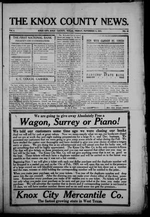 The Knox County News (Knox City, Tex.), Vol. 4, No. 42, Ed. 1 Friday, November 6, 1908