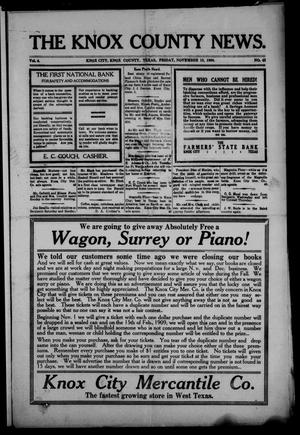 The Knox County News (Knox City, Tex.), Vol. 4, No. 43, Ed. 1 Friday, November 13, 1908