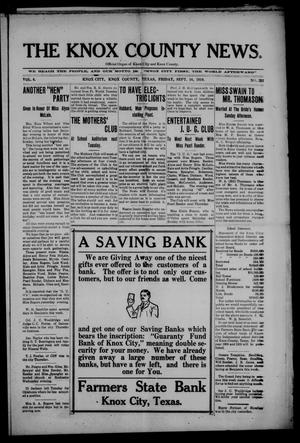 The Knox County News (Knox City, Tex.), Vol. 6, No. 33, Ed. 1 Friday, September 16, 1910