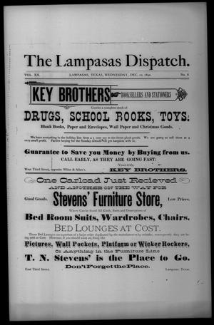 The Lampasas Dispatch (Lampasas, Tex.), Vol. 20, No. 8, Ed. 2 Wednesday, December 10, 1890