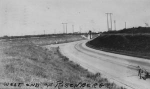 Primary view of object titled '[West end of Rosenberg]'.