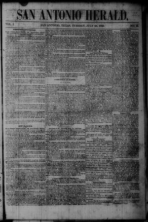San Antonio Herald. (San Antonio, Tex.), Vol. 1, No. 15, Ed. 1 Tuesday, July 24, 1855