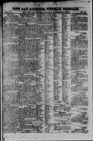 Primary view of object titled 'The San Antonio Weekly Herald. (San Antonio, Tex.), Vol. 9, No. 30, Ed. 1 Saturday, October 10, 1863'.