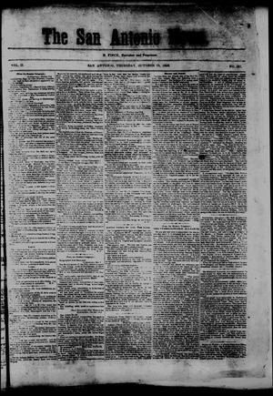 Primary view of object titled 'The San Antonio News. (San Antonio, Tex.), Vol. 2, No. 187, Ed. 1 Thursday, October 15, 1863'.