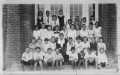 Thumbnail image of item number 1 in: '[Rosenberg Public School students in front of closed doors]'.