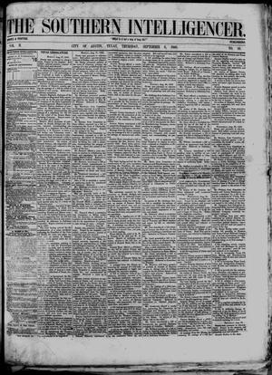 Primary view of object titled 'The Southern Intelligencer. (Austin, Tex.), Vol. 2, No. 10, Ed. 1 Thursday, September 6, 1866'.