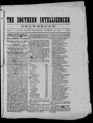 The Southern Intelligencer. Tri-Weekly. (Austin, Tex.), Vol. 1, No. 58, Ed. 1 Saturday, October 10, 1857