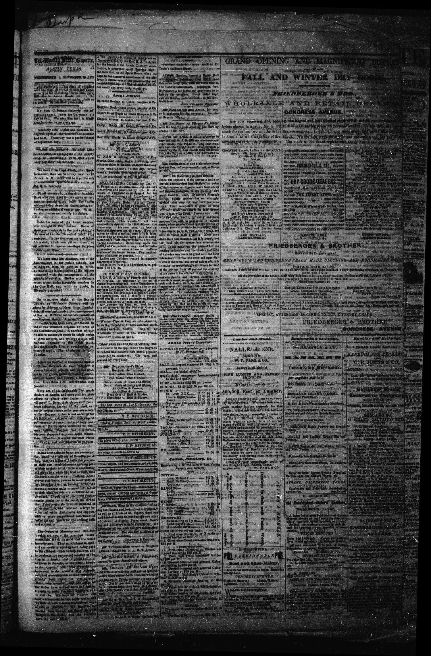 Tri-Weekly State Gazette. (Austin, Tex.), Vol. 5, No. 147, Ed. 1 Wednesday, November 20, 1872
                                                
                                                    [Sequence #]: 3 of 4
                                                