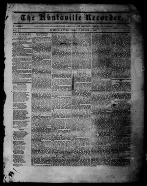 The Huntsville Recorder (Huntsville, Tex.), Vol. 1, No. 47, Ed. 1 Thursday, October 15, 1857