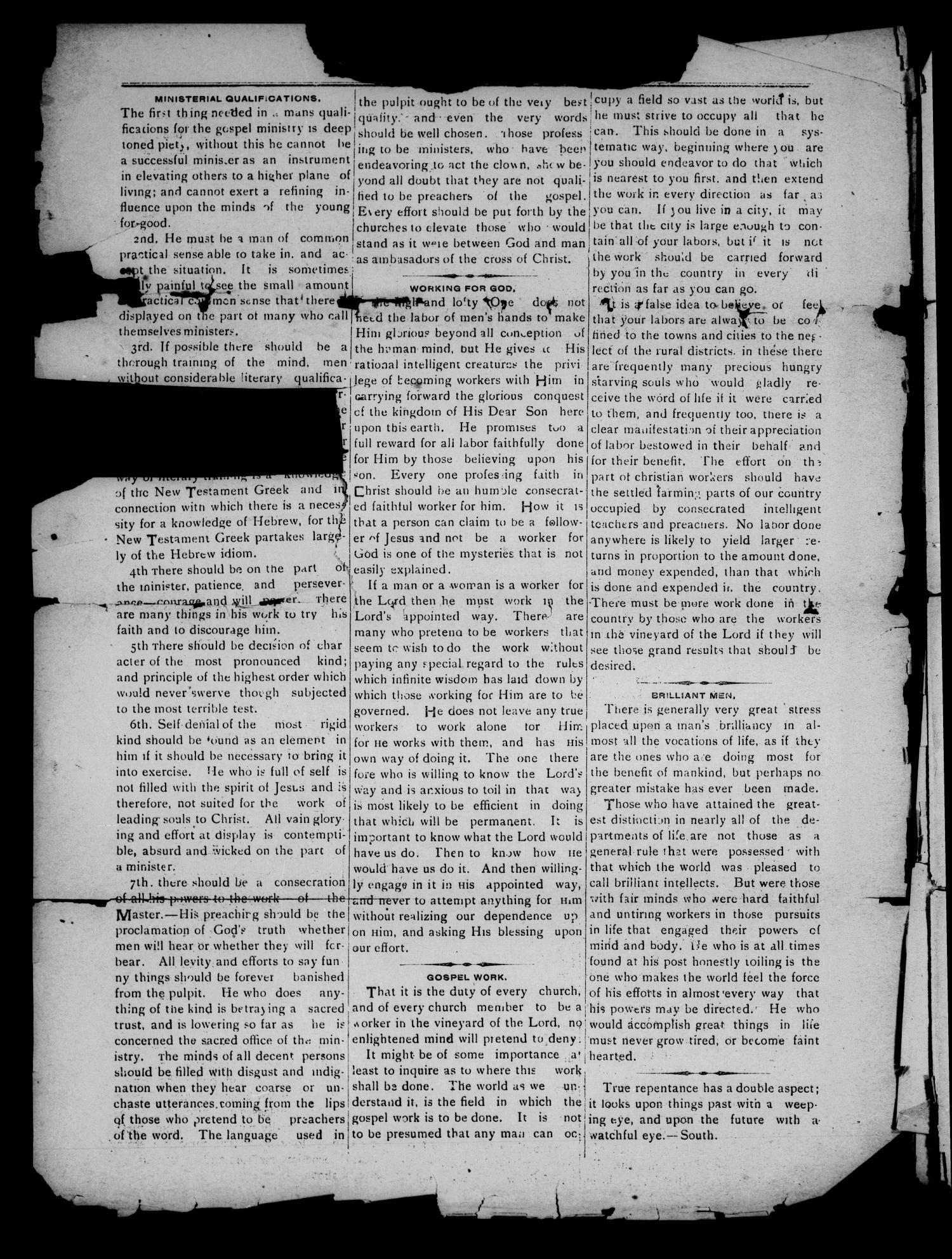 Religious Instructor. (San Augustine, Tex.), Vol. 6, No. 5, Ed. 1 Friday, November 15, 1895
                                                
                                                    [Sequence #]: 2 of 10
                                                