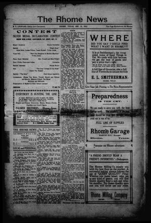 The Rhome News (Rhome, Tex.), Ed. 1 Friday, December 10, 1915