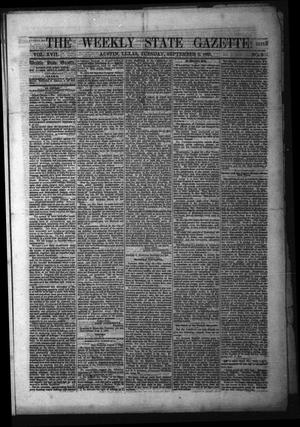 Primary view of object titled 'The Weekly State Gazette. (Austin, Tex.), Vol. 17, No. 2, Ed. 1 Tuesday, September 5, 1865'.