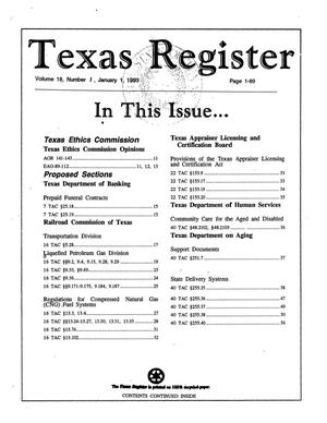 Texas Register, Volume 18, Number 1, Pages 1-89, January 1, 1993