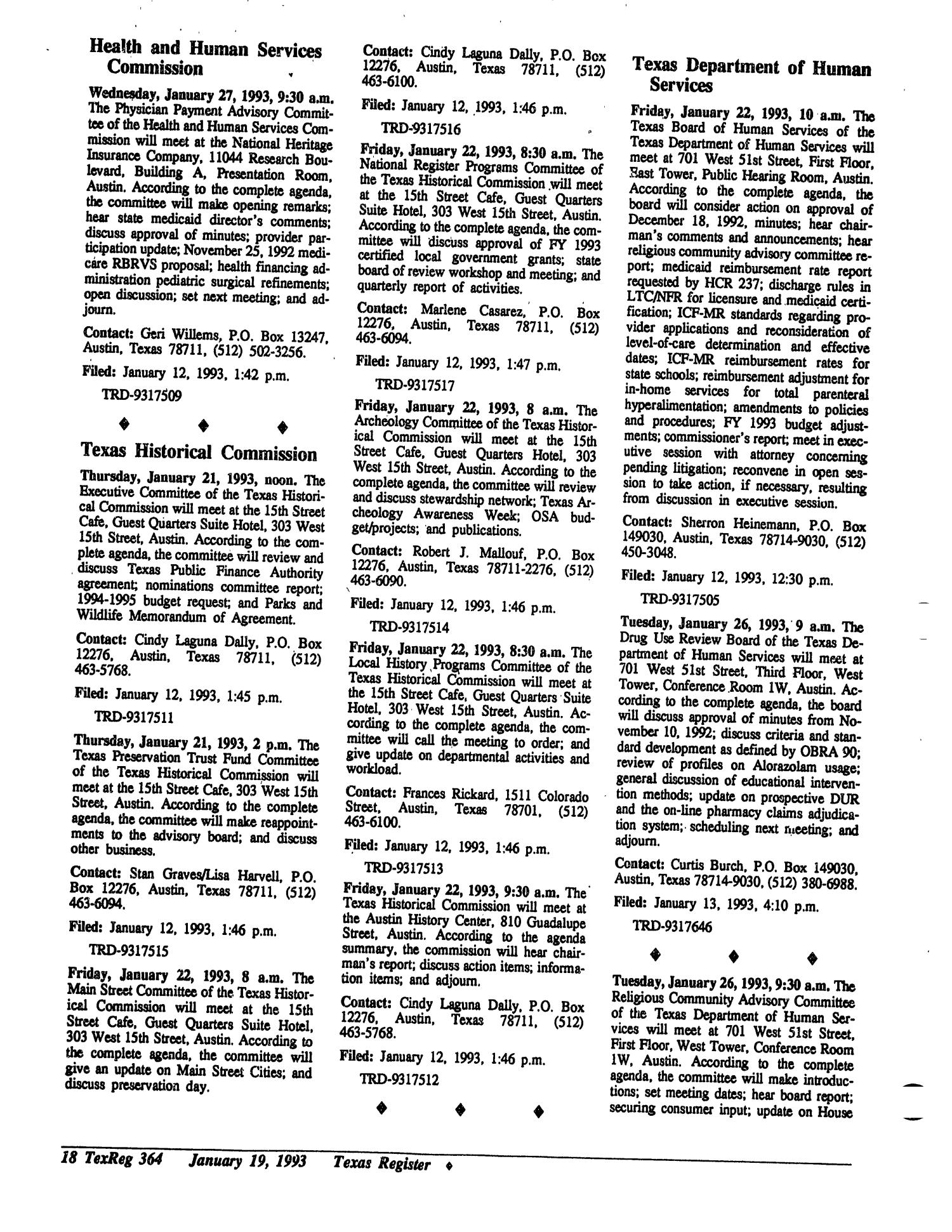 Texas Register, Volume 18, Number 6, Pages 339-381, January 19, 1993
                                                
                                                    364
                                                
