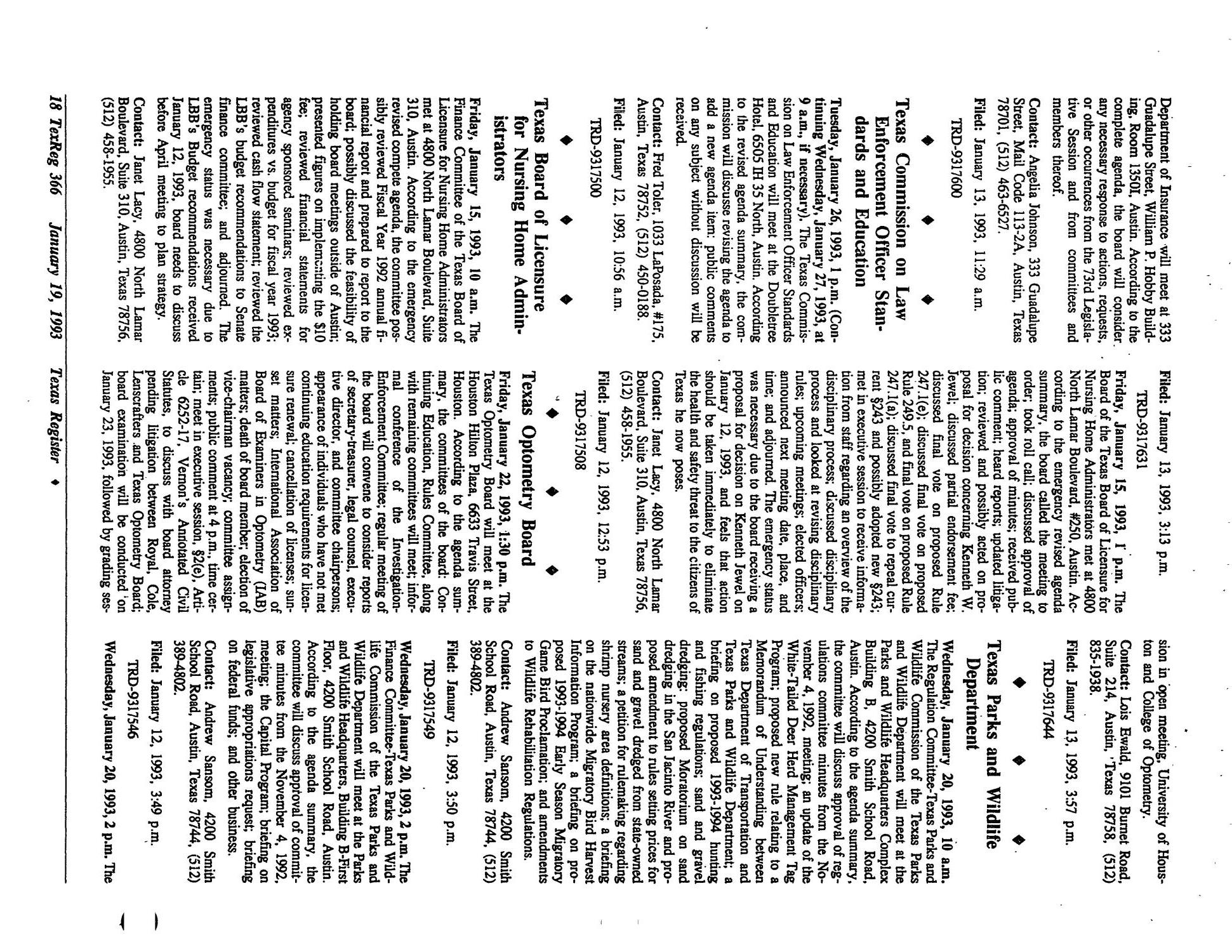 Texas Register, Volume 18, Number 6, Pages 339-381, January 19, 1993
                                                
                                                    366
                                                