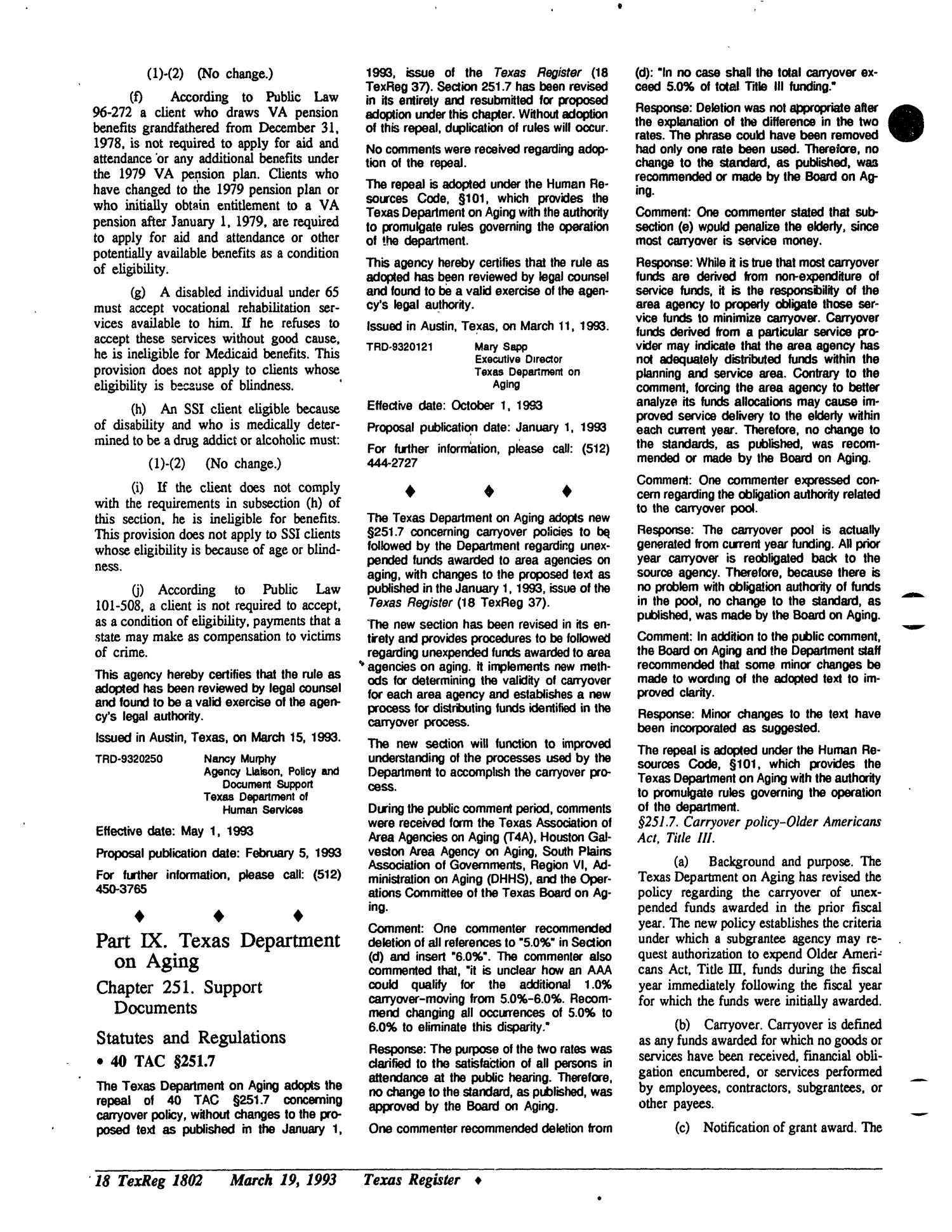 Texas Register, Volume 18, Number 22, Pages 1783-1825, March 19, 1993
                                                
                                                    1802
                                                