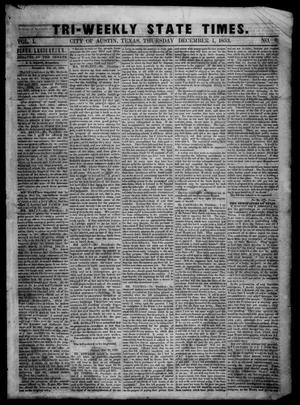 Tri-Weekly State Times. (Austin, Tex.), Vol. 1, No. 8, Ed. 1 Thursday, December 1, 1853