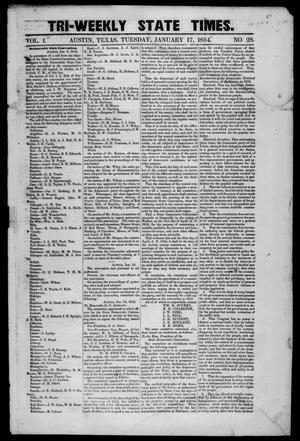 Tri-Weekly State Times. (Austin, Tex.), Vol. 1, No. 28, Ed. 1 Tuesday, January 17, 1854