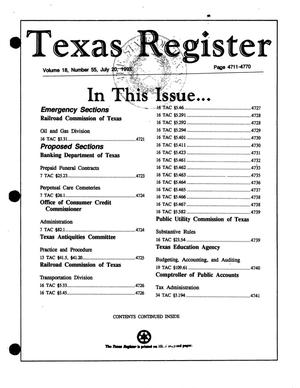 Texas Register, Volume 18, Number 55, Pages 4711-4770, July 20, 1993