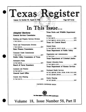 Texas Register, Volume 18, Number 58, Part II, Pages 5077-5155, August 3, 1993
