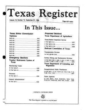 Texas Register, Volume 18, Number 72, Pages 6371-6491, September 21, 1993