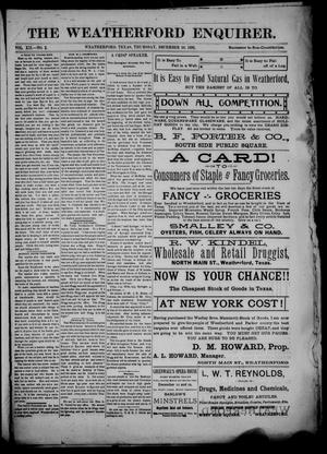The Weatherford Enquirer. (Weatherford, Tex.), Vol. 12, No. 2, Ed. 1 Thursday, December 10, 1891