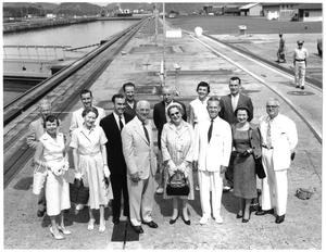 [Jim Wright and others at the Panama canal]
