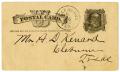 Thumbnail image of item number 2 in: '[Postcard from B.A. Doby to A.D. Kennard, May 16, 1883]'.