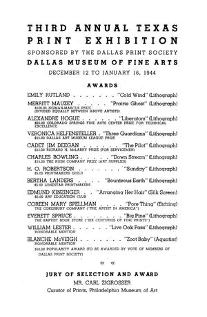 Primary view of object titled 'Third Annual Texas Print Exhibition'.