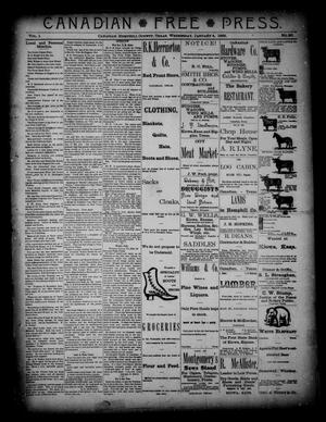 Canadian Free Press. (Canadian, Tex.), Vol. 1, No. 20, Ed. 1 Wednesday, January 4, 1888