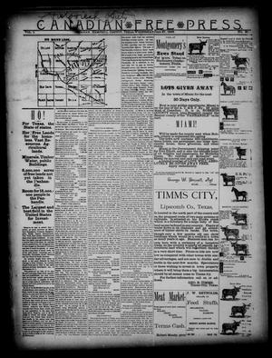 Primary view of object titled 'Canadian Free Press. (Canadian, Tex.), Vol. 1, No. 48, Ed. 2 Wednesday, June 27, 1888'.